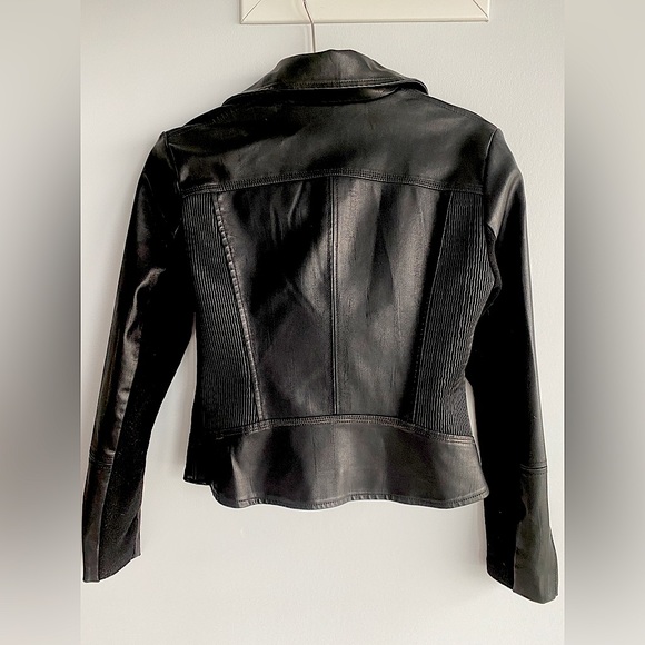 Vegan Leather Jacket Biker Jacket size 4 - Picture 7 of 8
